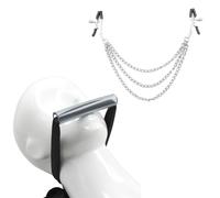 Kutocesy Bdsm Pinza Ajustable Pezón Silicona Mordaza Conjunto Pezón Cadena Venda De Los Ojos Bondage Conjunto Pezón Juguetes Sexuales Para Las Mujeres