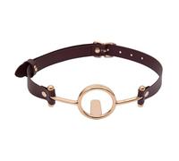 Kutocesy Boca Abierta O-ring Cuero Metal Boca Mordaza Suministros Ajustable Bondage Cinturón Bdsm Lengua Depresor Mordaza Oral Fijador Juguetes Eróticos Adultos (Rose Gold)