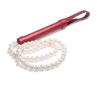 Kutocesy Fusta y Latigo Sexuales de Cuero con Collar de Perlas y Mango para Colgar Seducción de la Pareja Juguetes Sexuales Spanking Accesorios de Juguete para Parejas Adultas SM Role Play (pink)