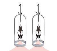 Kutocesy Metal Pezón Abrazaderas Sexo Placer Mujeres Pecho Entrenador Estiramiento Pezón Ajustable Clampsfor Femenino Pezón Estimulador BDSM Sexo Juguetes (silver color)