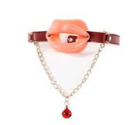 Kutocesy Mordaza BDSM Para Bondage, Mordaza Bucal Con Correa Ajustable De Cuero PU, Mordaza De Bola Con Campana, Juguetes Sexuales De Atadura Para Parejas (Pink)