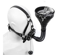 Kutocesy Mordaza Boca Juguetes Sexuales con Embudo Sexo Oral SM Bondage Arnés de Cabeza Juego para Mujeres Hombres Parejas Juegos Sexuales Acuáticos (Black)