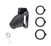 Kutocesy Resina Jaula De Castidad Set Hombres Cinturón De Castidad 3D Impreso Cock Cage Con 3 Cock Anillos Transpirable Pene Jaula SM Bondage Fetiche Juguetes Sexuales (S)