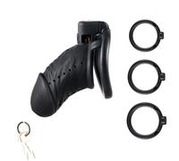 Kutocesy Resina Jaula De Castidad Set Hombres Cinturón De Castidad 3D Impreso Cock Cage Con 3 Cock Anillos Transpirable Pene Jaula SM Bondage Fetiche Juguetes Sexuales (L)