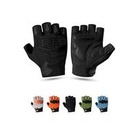 KUTOOK Guantes de Ciclismo MTB Bicicleta Montaña Hombres Mujeres Verano Medio Dedo sin Dedos con 5mm Palma Pad TPR SCR Proteger Touch-Screen Transpirable Elástico Antideslizante Negro M