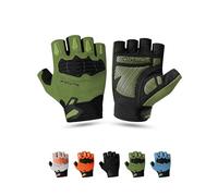 KUTOOK Guantes de Ciclismo MTB Bicicleta Montaña Hombres Mujeres Verano Medio Dedo sin Dedos con 5mm Palma Pad TPR SCR Proteger Touch-Screen Transpirable Elástico Antideslizante Verde L