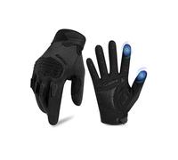KUTOOK Guantes de Ciclismo MTB Montaña Hombres Dedos Largos con 5mm Palma Almohadilla TPR SCR Protect Touch-Screen Transpirable Antideslizante Amortiguación Negro XL