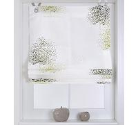 Kutti Bellinda - Estor con ojales 60 x 140 cm de alto, color blanco y verde