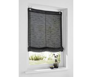 Kutti Estor con ojales, color antracita celta, liso, aspecto de lino, montaje sin agujeros, incluye ganchos para ventana (100 x 140 cm)