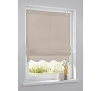 Kutti Estor Plegable Olivia Beige, Montaje Sencillo sin taladrar, con Ojales y Ganchos, 80 * 140