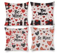 Kuuaougg Fundas Cojines 60 x 60 cm Fundas de Cojines Simplicidad Amor Juego de 4 Terciopelo Cojines Decorativos Almohada Cuadrada para Patio al Aire Libre, jardín, Sala de Estar, sofá, Decor f-245