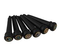 Kuuddker 6pzs Negro Concha de ebano Juego de de hueso de puente de guitarra con punta de abulon verde para accesorios de guitarra acustica