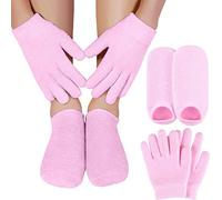 Kuuddker Gel Hidratante Guantes Set Cuidado Belleza Tratamiento de Spa Hidratante de TacóN de AlgodóN Suave y Fresco para Pieles Duras y Agrietadas