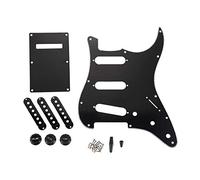 Kuuddker Juego de 3 Negro 11 Agujeros Perillas Cubiertas de Fonocaptor Placa Trasera Traste Diapasón de Guitarra Sss Puntas de Guitarra Piezas Y Accesorios de Guitarra-52 X 52 X 52Mm
