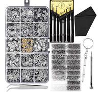 Kuuddker Kit de ReparacióN de Anteojos y Gafas de Sol, Kit de Tornillos para Gafas y Almohadillas Nasales con 6 Piezas Destornilladores y 3 Piezas Herramientas para Gafas