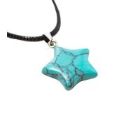 KUUFUUT Collar con Colgante de Piedra Preciosa de Pentágono Y Estrella de Cristal Turquesa Azul Natural, Collar de Cristal Curativo Reiki,Joyería de Chakras,Regalo Para Mujeres Y Hombres