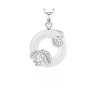 KUUFUUT Collares con Colgante De Plata De Ley 925 para Mujer, Delicado Collar con Colgante De Doce Deidades Florales En Plata con Calcedonia Blanca, Presentado En Caja De Regalo, Claveles De Octubre
