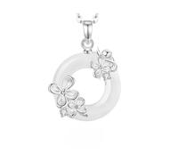 KUUFUUT Collares De Plata para Mujer, Plata De Ley S925, Collar con Colgante De Doce Deidades Florales, Joyería Protectora, Regalo De Cumpleaños para Novia, Madre, Esposa, Agosto, Dulce Osmanthus