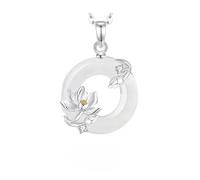 KUUFUUT Collares De Plata para Mujer, Plata De Ley S925, Collar con Colgante De Doce Deidades Florales, Joyería Protectora, Regalo De Cumpleaños para Novia, Madre, Esposa, Loto De Junio