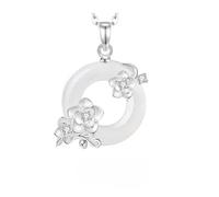 KUUFUUT Collares De Plata para Mujer, Plata De Ley S925, Collar con Colgante De Doce Deidades Florales, Joyería Protectora, Regalo De Cumpleaños para Novia, Madre, Esposa, Camelia De Noviembre