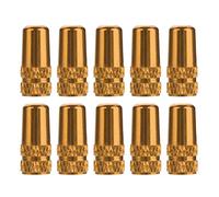 Kuuleyn 10 Pack Valve Stem Caps, Aluminum Bicycle Tire Valve Dust Covers, Screw on Air Caps for Road Bike Mountain Bike Cycling (Gold)