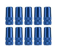 Kuuleyn 10 Pack Valve Stem Caps, Aluminum Bicycle Tire Valve Dust Covers, Screw on Air Caps for Road Bike Mountain Bike Cycling (Blue)