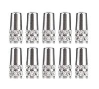Kuuleyn 10 Pack Valve Stem Caps, Aluminum Bicycle Tire Valve Dust Covers, Screw on Air Caps for Road Bike Mountain Bike Cycling (Silver)