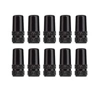 Kuuleyn 10 Pack Valve Stem Caps, Aluminum Bicycle Tire Valve Dust Covers, Screw on Air Caps for Road Bike Mountain Bike Cycling (Black)