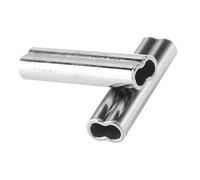 Kuuleyn 100 Piezas 6 tamaños Doble engarzado línea de Pesca Alambre líder Mangas Conector de Tubo de Cobre (1,0mm*10mm)