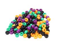 Kuuleyn 1000 pulseras de cuentas de 0.236 in, color naranja, negro, violeta, verde, cuentas de plástico para joyería de bricolaje, pulsera de amistad, llavero, trenzas de pelo,