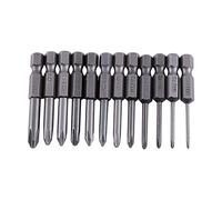 Kuuleyn 12 Piezas 50 mm de Longitud 1/4 Pulgada, Brocas, vástago Hexagonal, aleación S2 magnética, Puntas de Destornillador Cruzadas/Phillips, sacapuntas