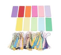 Kuuleyn 120 ensemble de signets en papier cartonné vierge de 5,5x2 pouces avec des glands colorés, signets en papier pour bricolage pour étiquettes cadeaux artisanales