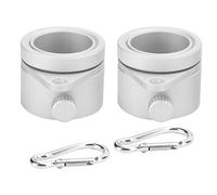 Kuuleyn 2 Piezas Anillos de mástil de Bandera giratorios, Anillos de Montaje de mástil de Bandera Giratorio de 1 Pulgada Clip de asta de Bandera de aleación de Aluminio con Tornillo Ajustable