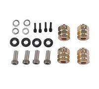 Kuuleyn 4PCS RC Car Wheel Hex Hub Extension 15mm Brass Wheel Spacer Hex Hub Drive Adapter,Precise CNC Machining,for 1/10 RC Car (15mm)
