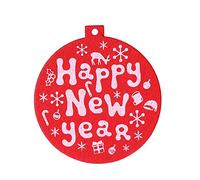 Kuuleyn 50pcs Christmas Ornaments,Creative Painted Wood Chips,Wood Chips Red Round Decorative Craft Wooden Pendants for Christmas New Year Decorations