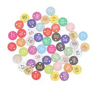 Kuuleyn 50Pcs Round Plastic Number Tags 1 to 50, ABS Beekeeping Labels & Livestock Number Tags for Hive Management, Animal Identification (51-100)