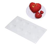 Kuuleyn 8 Grid Valentines Heart Mold Silicone,Heart shaped fondant mold,Shaped Silicone Mousse Cake Baking Tool for Bakery Kitchen