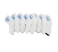 Kuuleyn 8pcs Club Iron Head Covers,Water Proof and Easy To Maintain,PU Brassie Head Covers,Set Soft PU 48 50 52 54 56 58 60 62 Degree Mark For Brassie,Men Women Golf Enthusiast (White)
