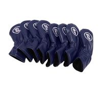 Kuuleyn 8pcs Club Iron Head Covers,Water Proof and Easy To Maintain,PU Brassie Head Covers,Set Soft PU 48 50 52 54 56 58 60 62 Degree Mark For Brassie,Men Women Golf Enthusiast (Dark Blue)