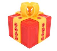 Kuuleyn Adorno de caja aburrida impresa en 3D, caja aburrida con tornillos, tornillos de broma, divertido impreso en 3D para Halloween, Navidad, cumpleaños, vacaciones 3,9 x 3,9 (Rojo con oro)
