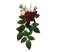 Kuuleyn Artificial Chair Back Flower,Wedding Chair Back Flower Romantic Elegant Artificial Floral DecorationLifelike Reusable Wedding Aisle Floral Decoration for Indoor Outdoor