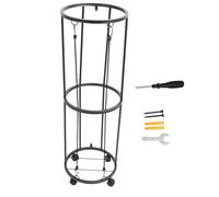 Kuuleyn Bastón de Almacenamiento de Pelota, estantes de Pelota Vertical columnar, Soporte de Baloncesto rodante, Organizador de Metal cerrable para Voleibol de fútbol de Baloncesto