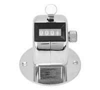Kuuleyn Berm Clicker Counter, Contador de Cuentas de 4 dígitos, Herramienta de conteo Manual de aleación de Aluminio Plateado con Base
