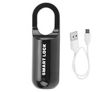 Kuuleyn Bloqueo de huellas dactilares de control de acceso Bloqueo de huellas dactilares Seguridad antirrobo Candado de huella digital recargable por USB para maleta de equipaje (Negra)