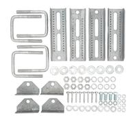 Kuuleyn Boat Trailer Bunk Brackets, Galvanized Swivel Bunk Bracket Kit Adjustable Sturdy Construction for 3x3 Boat Trailer Cross Member