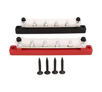 Kuuleyn Bus Bar Power Distribution Blocks, 2Pcs DC12V-48V 150A Power Distribution Block 6 Studs M6 Battery Bus Bar for Car RV Yacht Boat Black Red