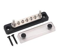 Kuuleyn Bus Bar Power Distribution Blocks, 5 Post Bus Bar Heavy Duty Module 2 M5 Terminal Power Distribution Block Busbar for RV 48VDC 100A
