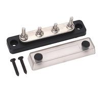 Kuuleyn Bus Bar Power Distribution Blocks, Battery Junction Block with Transparent Shell 4 Post M5 Terminal Power Distribution for Car RV Ships Yachts Power Systems