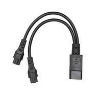 Kuuleyn Cable de alimentación Divisor Corto, IEC320 C14 Macho a Doble C5 Hembra Y, extensión de 10 A, 250 V, 12.6 in, 12,6 Pulgadas, para Adaptador de Corriente portátil, Monitor,