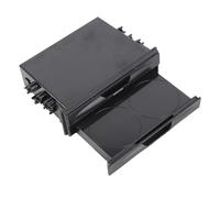 Kuuleyn Caja de Almacenamiento para Radio de Coche 2 en 1, Multiusos Universal 1DIN 2 Capas ABS Negro portavasos Bandeja organizadora para Recoger artículos Bebidas teléfonos tarje